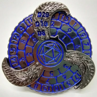 Dice spinner: morsure de dragon - bronze à cannon avec bleu dans une boîte