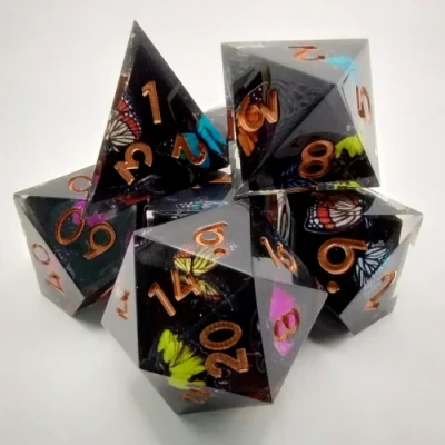 Dés double centrés - papillons