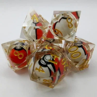Kit de dés Poké-ball dans une bouteille avec couvercle dévisable